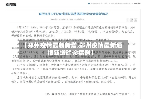 【郑州疫情最新新增,郑州疫情最新通报新增确诊病例】-第1张图片