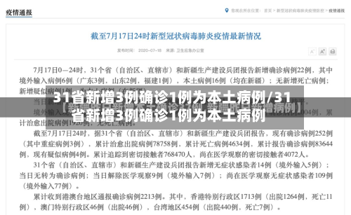 31省新增3例确诊1例为本土病例/31省新增3例确诊1例为本土病例-第1张图片