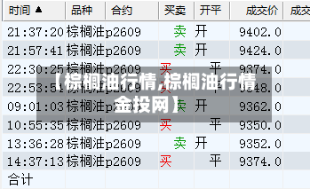 【棕榈油行情,棕榈油行情金投网】-第1张图片