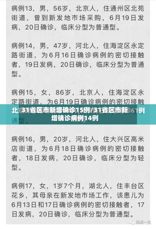 31省区市新增确诊15例/31省区市新增确诊病例14例-第1张图片
