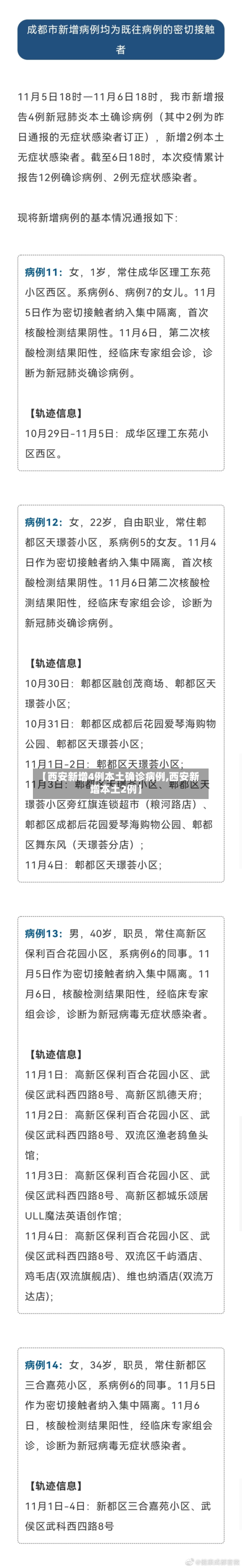 【西安新增4例本土确诊病例,西安新增本土2例】