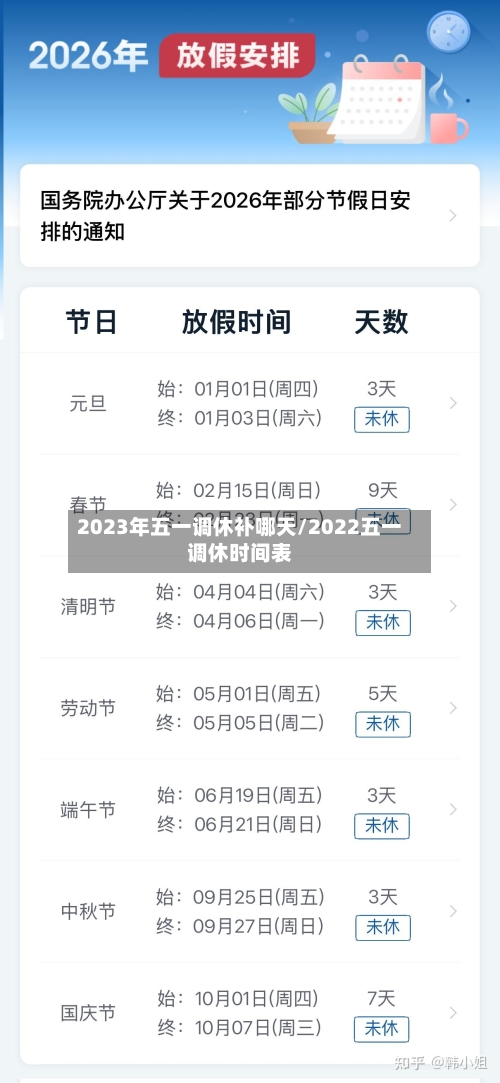 2023年五一调休补哪天/2022五一调休时间表-第2张图片