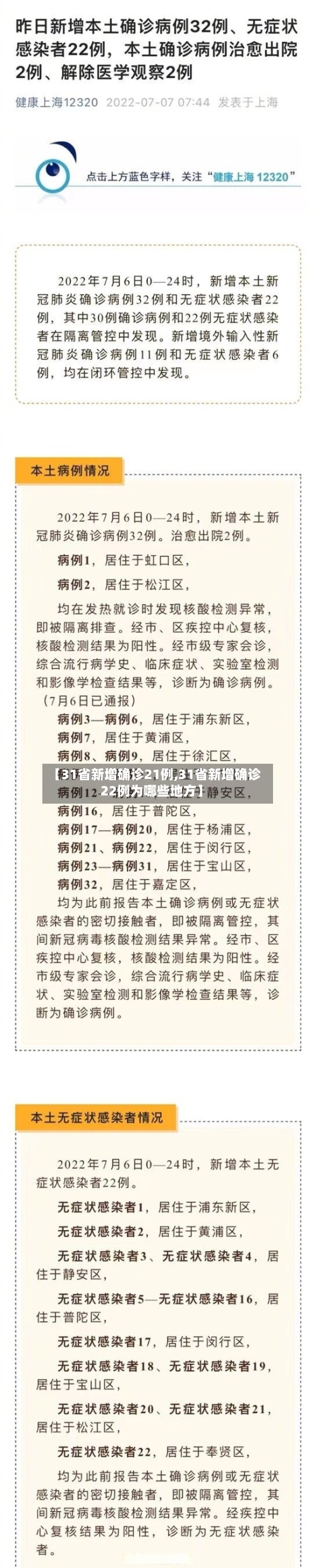 【31省新增确诊21例,31省新增确诊22例为哪些地方】