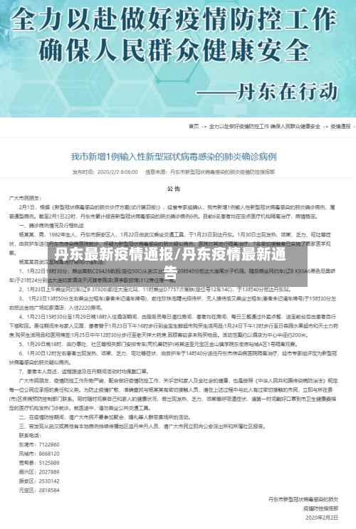 丹东最新疫情通报/丹东疫情最新通告-第1张图片