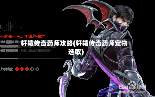 轩辕传奇药师攻略(轩辕传奇药师宠物选取)-第1张图片