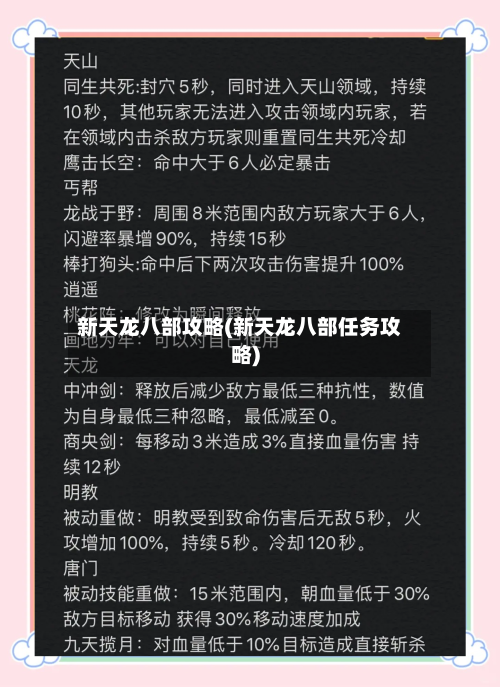 新天龙八部攻略(新天龙八部任务攻略)-第1张图片