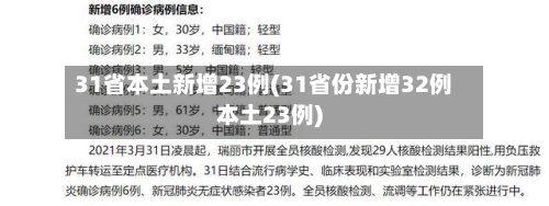 31省本土新增23例(31省份新增32例本土23例)-第1张图片