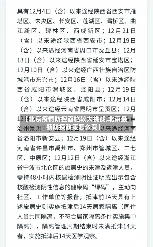 【北京疫情防控面临较大挑战,北京最新防疫政策怎么变】-第1张图片