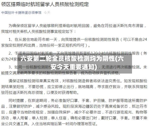 六安第二轮全员核酸检测均为阴性(六安今天重要通知)-第1张图片
