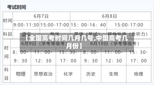 【全国高考时间几月几号,中国高考几月份】-第1张图片