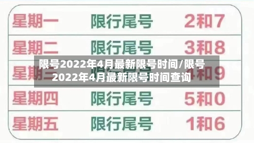 限号2022年4月最新限号时间/限号2022年4月最新限号时间查询-第1张图片
