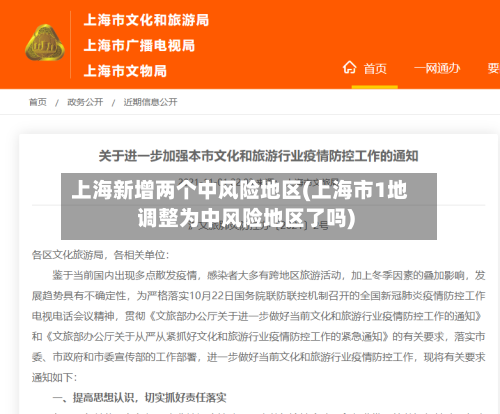 上海新增两个中风险地区(上海市1地调整为中风险地区了吗)-第1张图片