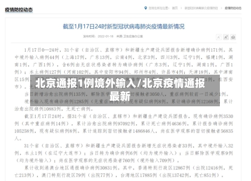 北京通报1例境外输入/北京疫情通报最新-第1张图片