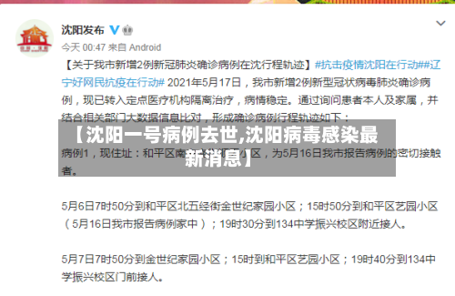 【沈阳一号病例去世,沈阳病毒感染最新消息】-第1张图片