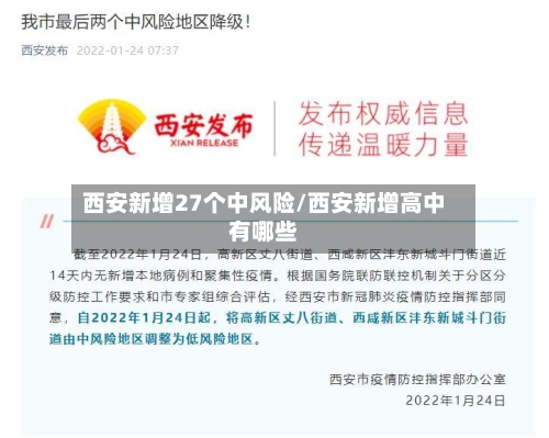 西安新增27个中风险/西安新增高中有哪些-第1张图片