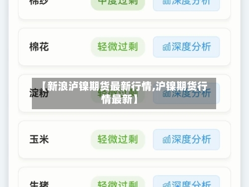 【新浪泸镍期货最新行情,沪镍期货行情最新】-第1张图片