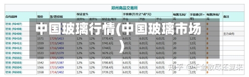 中国玻璃行情(中国玻璃市场)-第1张图片