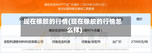 现在橡胶的行情(现在橡胶的行情怎么样)-第1张图片