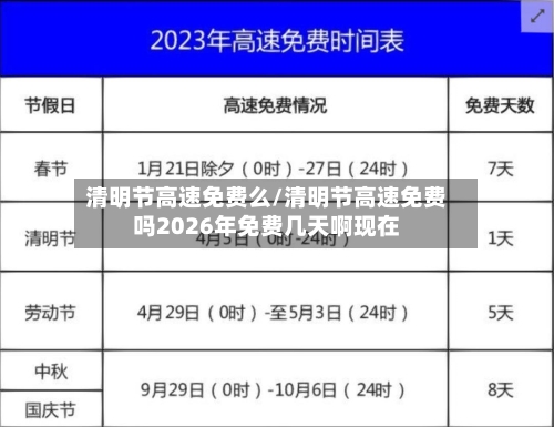 清明节高速免费么/清明节高速免费吗2026年免费几天啊现在-第2张图片