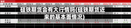 硅铁期货会有大行情吗(硅铁期货近来的基本面情况)