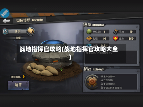 战地指挥官攻略(战地指挥官攻略大全)