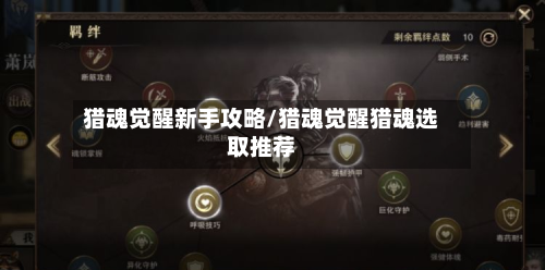 猎魂觉醒新手攻略/猎魂觉醒猎魂选取推荐
